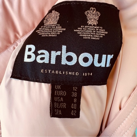 BARBOUR CAVALRY QUILTED PALE BABY PINK RIDING JACKET SIZE 8 EUC - Picture 5 of 8